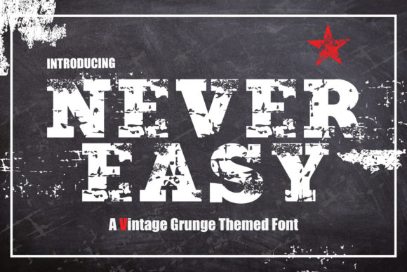 Never Easy Display Font for Handmade Creators